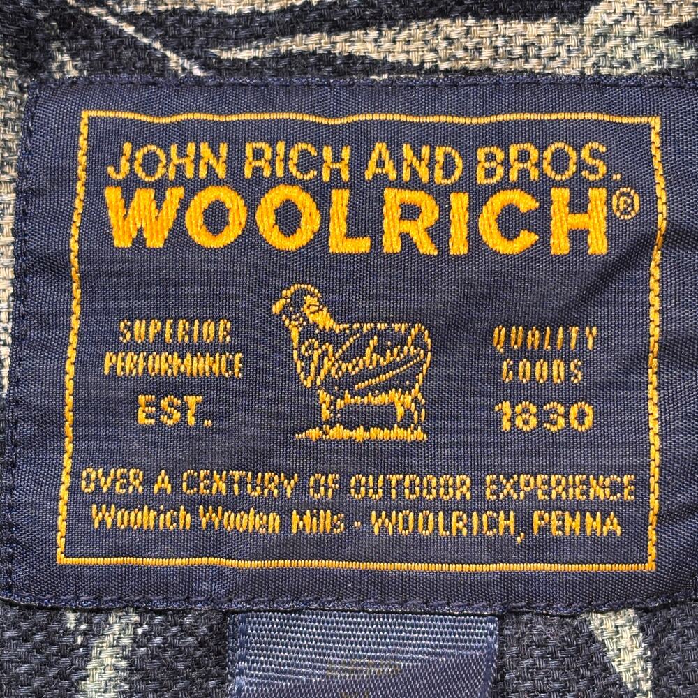 Vintage Woolrich Shirt Mens 2XL XXL Blue Tropical Palm Leaf Aloha Hawaiian Beach - Picture 3 of 8